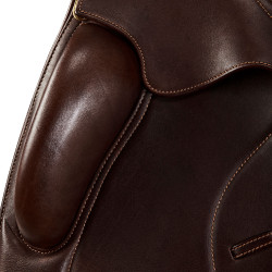 Selle de dressage Leonardo avec panneaux en laine Acavallo Marron foncé