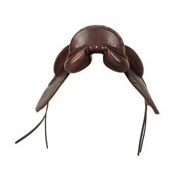 Selle de dressage Leonardo avec panneaux en laine Acavallo Marron foncé