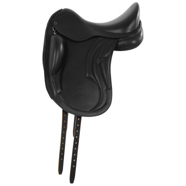 Selle de dressage à quartier unique en cuir Lusiana Equestro Noir
