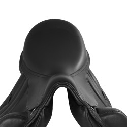Selle de dressage à quartier unique en cuir Lusiana Equestro Noir