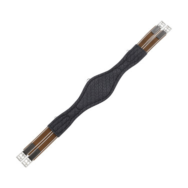 Sangle obstacle en cuir modelé Equestro Marron foncé