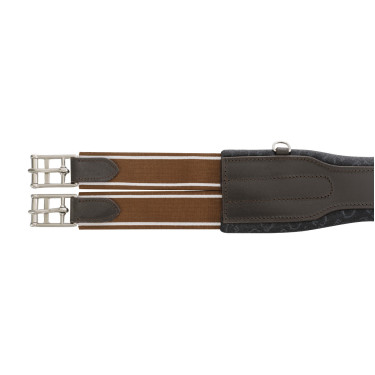 Sangle obstacle en cuir modelé Equestro Marron foncé