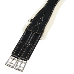 Sangle obstacle en cuir avec mouton synthétique Alizee Equestro Noir