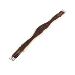 Sangle obstacle en cuir avec mouton synthétique Alizee Equestro Marron foncé