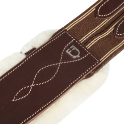 Sangle obstacle en cuir avec mouton synthétique Alizee Equestro Marron foncé