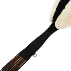 Sangle obstacle en cuir avec mouton synthétique Alizee Equestro Marron foncé