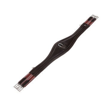 Sangle obstacle en cuir avec bandes élastiques Amelie Equestro Marron foncé Sangle obstacle en cuir avec bandes élastiques Amelie Equestro Marron foncé