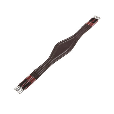 Sangle obstacle en cuir avec bandes élastiques Amelie Equestro Marron foncé Sangle obstacle en cuir avec bandes élastiques Amelie Equestro Marron foncé