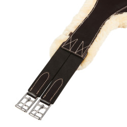 Sangle bavette obstacle en mouton synthétique Aline Equestro Marron foncé