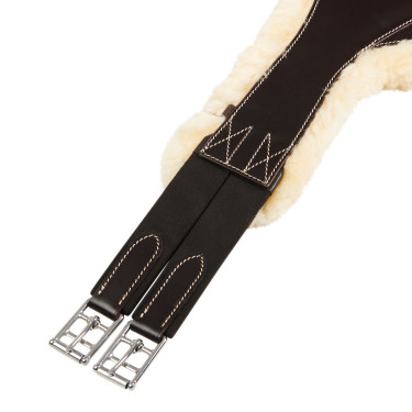 Sangle bavette obstacle en mouton synthétique Aline Equestro Marron foncé