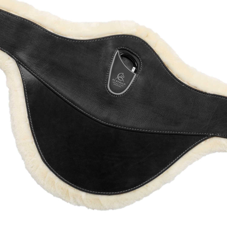 Sangle bavette obstacle en cuir et laine synthétique amovible Acavallo Sangle bavette obstacle en cuir et laine synthétique amovible Acavallo