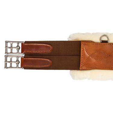 Sangle bavette obstacle en cuir et laine synthétique amovible Acavallo Sangle bavette obstacle en cuir et laine synthétique amovible Acavallo