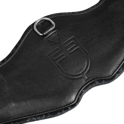 Sangle de dressage en cuir avec logo gravé Equestro Noir Sangle de dressage en cuir avec logo gravé Equestro Noir