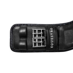 Sangle de dressage en cuir avec logo gravé Equestro Noir Sangle de dressage en cuir avec logo gravé Equestro Noir