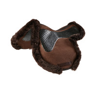 Tapis de saut Numnah avec grip en gel des deux côtés et bordure en mouton complet Acavallo Marron / marron