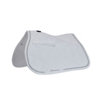 Tapis de selle de saut poney Diamond en coton avec galons Equestro Blanc Tapis de selle de saut poney Diamond en coton avec galons Equestro Blanc