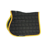 Tapis de selle obstacle avec galons contrastés Red Trim Equestro Noir / rouge / jaune