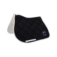 Tapis de selle obstacle avec logo multicolore GP Equestro Noir / blanc / bleu ciel Tapis de selle obstacle avec logo multicolore GP Equestro Noir / blanc / bleu ciel