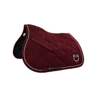 Tapis de selle obstacle en coton avec galons et logo Diamond Equestro Bordeaux