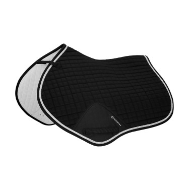 Tapis de selle obstacle en coton modelé Equestro Noir