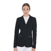 Veste de concours perforée femme 4 boutons Equestro Noir