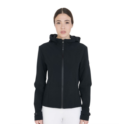 Veste softshell ajustée avec fermeture éclair coupe-vent femme Equestro Noir