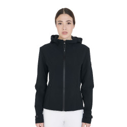 Veste softshell ajustée avec fermeture éclair coupe-vent femme Equestro Noir Veste softshell ajustée avec fermeture éclair coupe-vent femme Equestro Noir