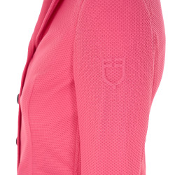 Veste de concours perforée femme 4 boutons Equestro Chèvrefeuille Rose Veste de concours perforée femme 4 boutons Equestro Chèvrefeuille Rose