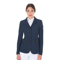 Veste de concours perforée femme 4 boutons Equestro Noir