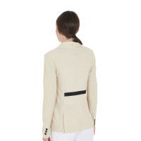 Veste de concours perforée femme 4 boutons Equestro Beige