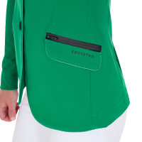 Veste de concours perforée femme 3 boutons Equestro Vert outremer Veste de concours perforée femme 3 boutons Equestro Vert outremer