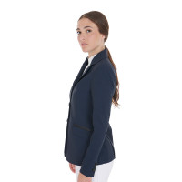 Veste de concours perforée femme 3 boutons Equestro Marine Bleu marine Veste de concours perforée femme 3 boutons Equestro Marine Bleu marine