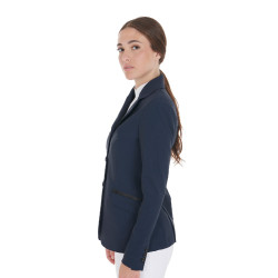 Veste de concours perforée femme 3 boutons Equestro Marine Bleu marine Veste de concours perforée femme 3 boutons Equestro Marine Bleu marine