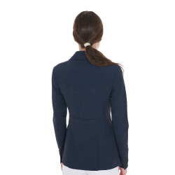 Veste de concours perforée femme 3 boutons Equestro Marine Bleu marine Veste de concours perforée femme 3 boutons Equestro Marine Bleu marine