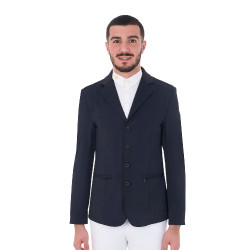 Veste de concours homme avec logo brodé contrasté Equestro Marine blazer Bleu marine