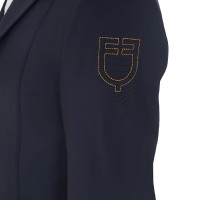 Veste de concours homme avec logo brodé contrasté Equestro Marine blazer Bleu marine