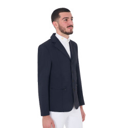Veste de concours homme avec logo brodé contrasté Equestro Marine blazer Bleu marine