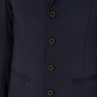 Veste de concours homme avec logo brodé contrasté Equestro Marine blazer Bleu marine