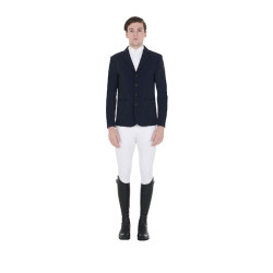 Veste de concours homme avec logo brodé contrasté Equestro Marine Bleu marine Veste de concours homme avec logo brodé contrasté Equestro Marine Bleu marine