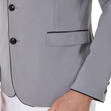 Veste de concours homme 3 boutons Elegance Equestro Gris givre