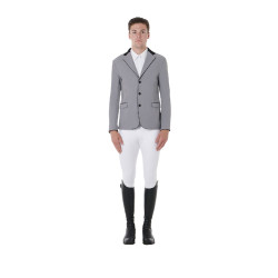 Veste de concours homme 3 boutons Elegance Equestro Gris givre