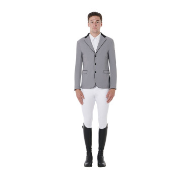 Veste de concours homme 3 boutons Elegance Equestro Gris givre