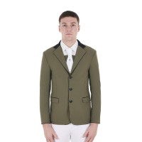 Veste de concours homme 3 boutons Elegance Equestro Vert lierre