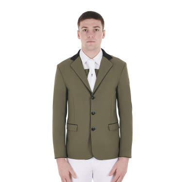 Veste de concours homme 3 boutons Elegance Equestro Vert lierre