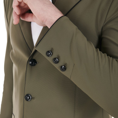 Veste de concours homme 3 boutons Elegance Equestro Vert lierre