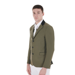Veste de concours homme 3 boutons Elegance Equestro Vert lierre