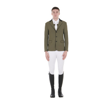 Veste de concours homme 3 boutons Elegance Equestro Vert lierre