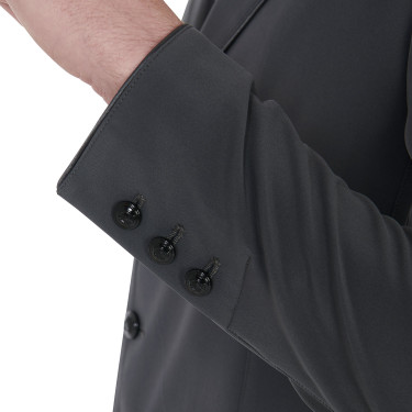 Veste de concours homme 3 boutons Elegance Equestro Asphalte / noir