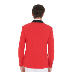 Veste de concours homme 3 boutons Elegance Equestro Rouge / noir