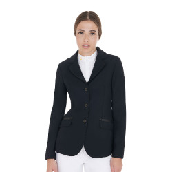 Veste de concours femme en tissu technique stretch Equestro Noir Veste de concours femme en tissu technique stretch Equestro Noir